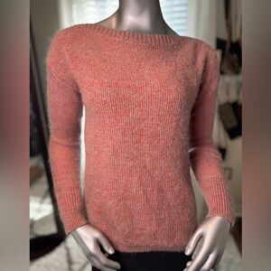 Banana Republic Light Red Textured Mohair Wool Blend Sweater Classic Crewneck, S